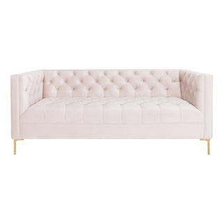 Vydia Tufted Sofa - Blush / Gold For Sale