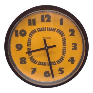 Space Age Style Wall Clock with Orange Dial from Hanson, Ireland, 1970s-1980s For Sale