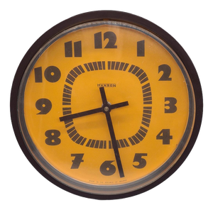 Space Age Style Wall Clock with Orange Dial from Hanson, Ireland, 1970s-1980s