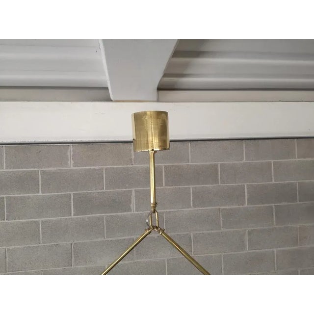 Mid-Century Murano Glass and Brass Chandelier, 2000a For Sale - Image 6 of 9