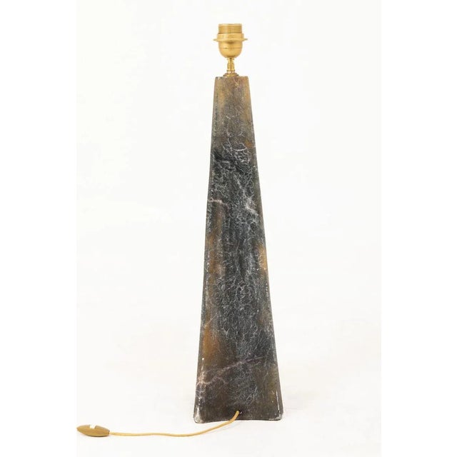 Vintage Triangular Onyx Table Lamp For Sale - Image 3 of 6