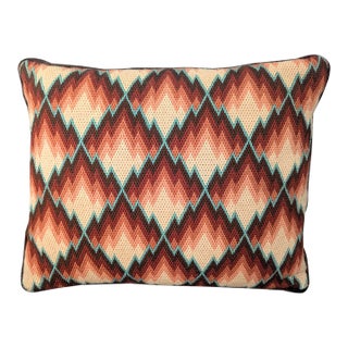 Vintage 1960s Flamestitch Needlepoint Pillow For Sale