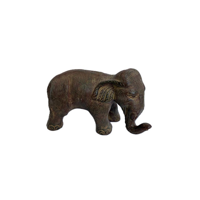 Vintage Terracotta Asian Elephant Decorative Statue | Garden Statuary For Sale - Image 12 of 12