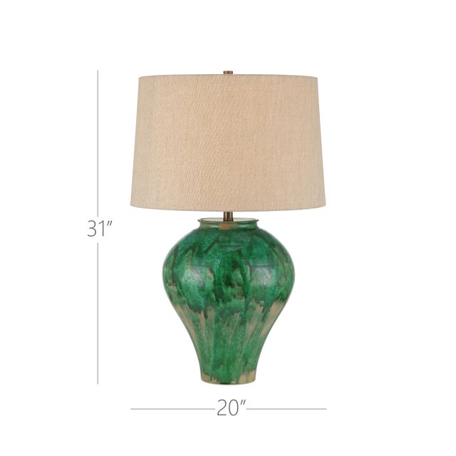 Currey & Company Currey & Company Blarney Green Table Lamp For Sale - Image 4 of 4