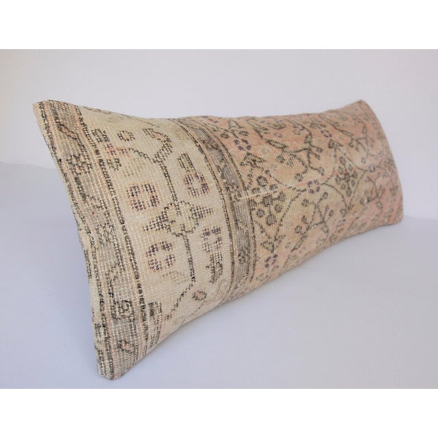 Art Deco Handcrafted Vintage Anatolian Rug Pillow – Tribal Wool Lumbar - 13'' X 36'' Inches For Sale - Image 3 of 12