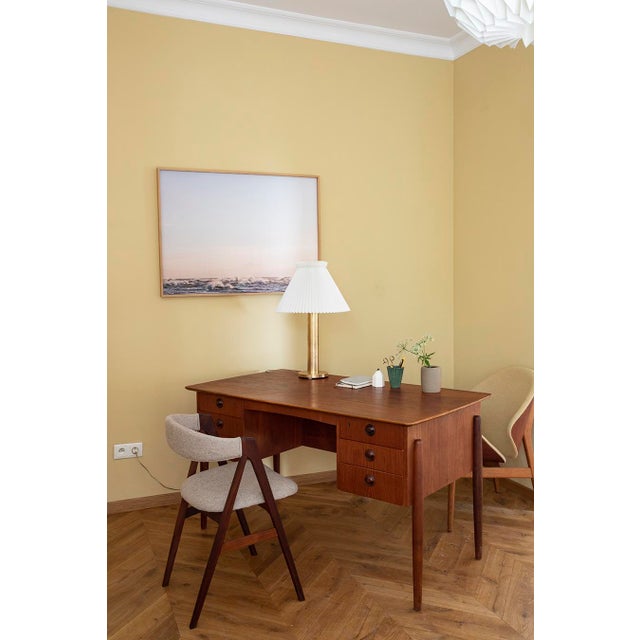 Mid-Century Modern Danish Teak Desk with Six Drawers, 1960s For Sale - Image 6 of 7