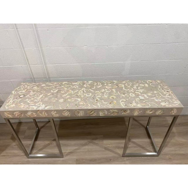 Art Deco Capiz Shell Console Table For Sale - Image 3 of 6