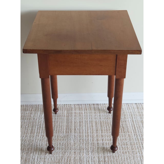 Federal Style Tiger Maple and Cherry One-Drawer Side Table, 19th Century For Sale In Washington DC - Image 6 of 8