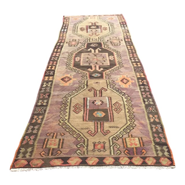 Rare Find - Eastern Turkish Oversized Vintage Kilim - 59" X 161" For Sale
