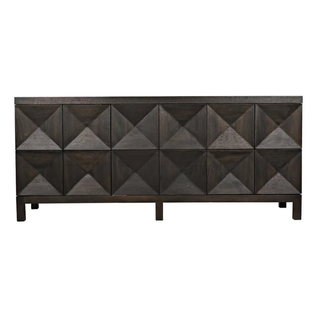 NOIR Quadrant 3 Door Sideboard, Ebony Walnut For Sale