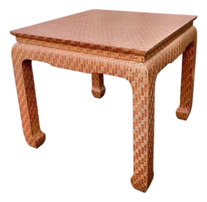 Late 20th Century Baker Raffia Wrapped Cocktail Table