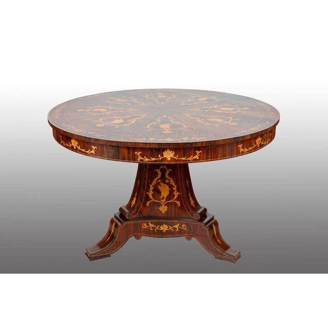 Wood Antique Sicilian Table in Exotic Wood with Maple Inlays, 19th Century For Sale - Image 7 of 7