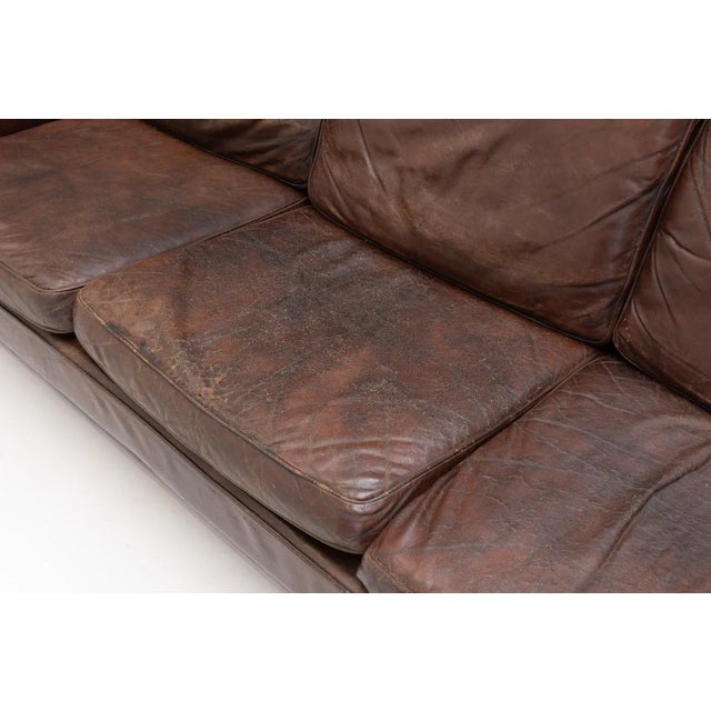 1960s Mid-Century Leather Sofa, 1960s For Sale - Image 5 of 6