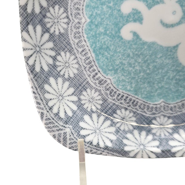 Vintage Kotobuki Japan Rabbit Square Plates, Set of 2, 8.75" For Sale - Image 10 of 12