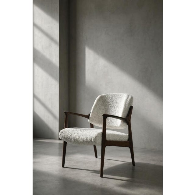 Vintage Scandinavian Teak White Armchair by Inge Andersson for Bröderna Anderssons, 1960s For Sale - Image 17 of 18