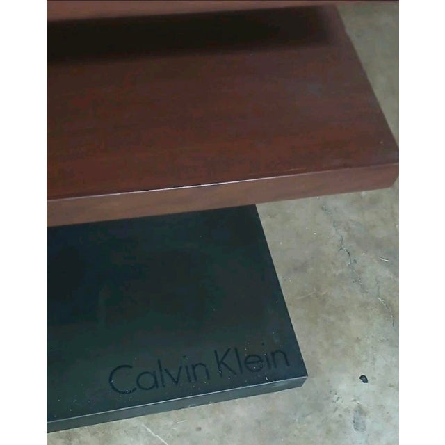Modern Calvin Klein Solid Wood Display – 2-Piece Adjustable Unit on Casters For Sale - Image 3 of 3