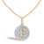 This men’s 10K yellow gold diamond Bitcoin-style pendant necklace features a bold coin medallion design with a diamond-set...