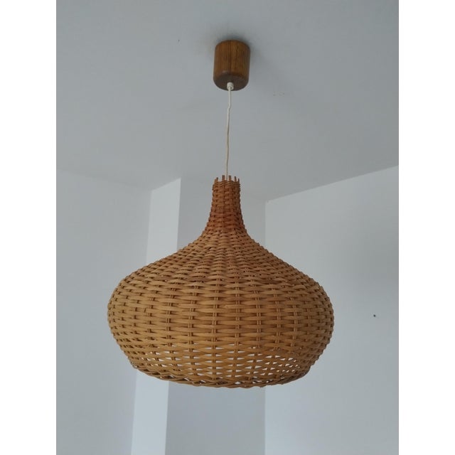 Mid-Century Modern Wicker Pendant, 1970s For Sale - Image 16 of 17