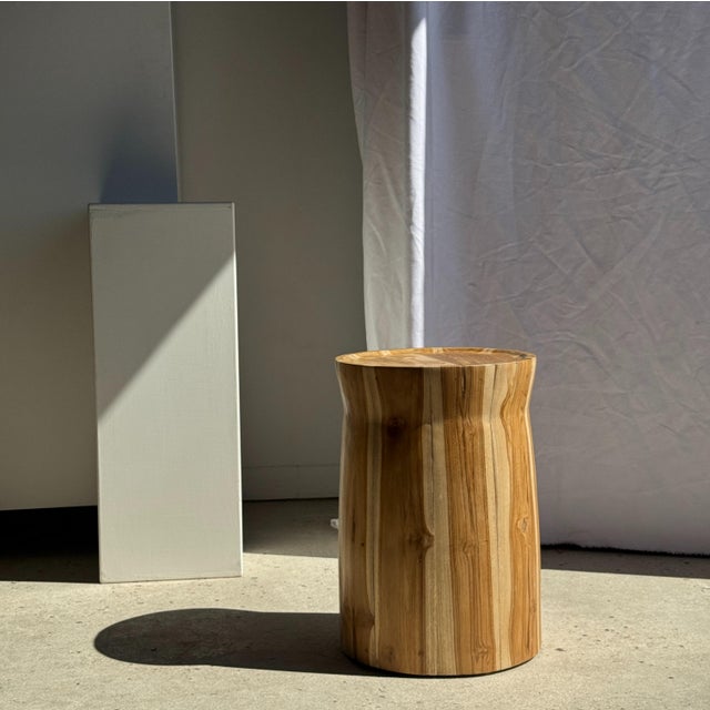 Contemporary Side Table in Suar Wood For Sale - Image 3 of 18
