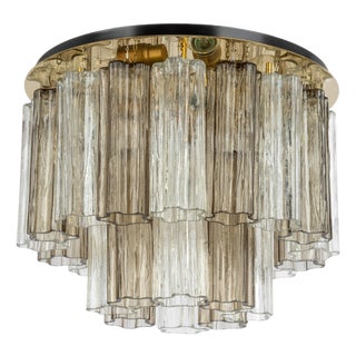 Murano Glass Tronchi Flush Mount Light attributed to Venini for Kalmar, Austria, 1960s For Sale