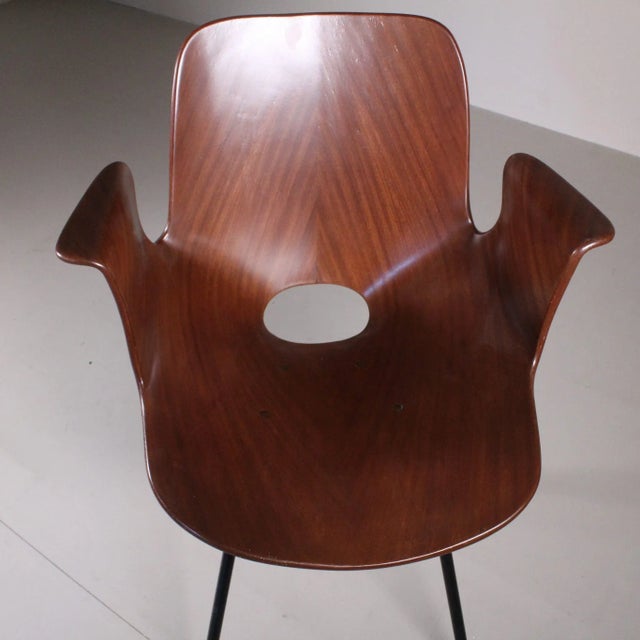 Mid-Century Modern Medea Chairs with Armrests by Vittorio Nobili for Fratelli Tagliabue 1960s, Set of 4 For Sale - Image 3 of 7