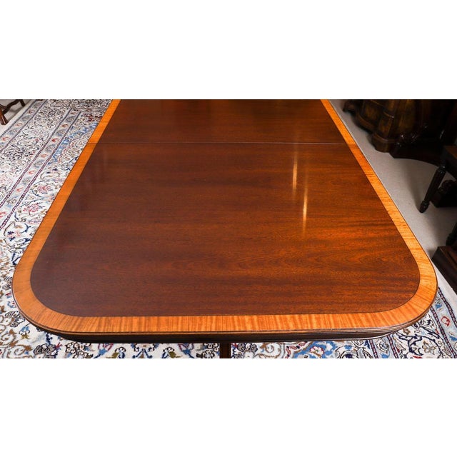 Vintage Mahogany 3-Pillar Dining Table and Chairs, 20th Century, Set of 15 For Sale - Image 12 of 18