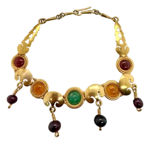 Vintage 22k Gold Multi Gemstone Bracelet