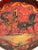 Vintage Horse and Carriage Hand Painted Circular Tole Tray For Sale In Chicago - Image 6 of 9