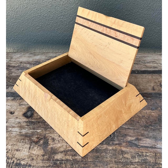 Wood Vintage Burl Wood Angled Box For Sale - Image 7 of 12