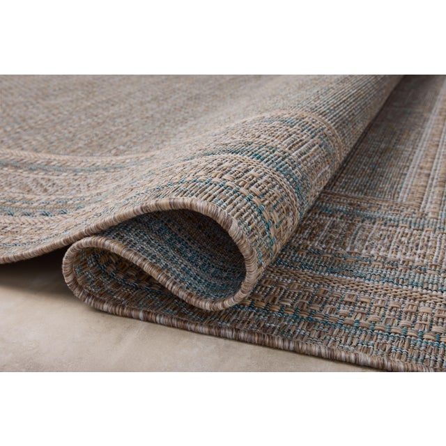 Loloi Rugs Amber Lewis x Loloi Topanga Natural / Teal 6'-7" x 9'-4" Area Rug For Sale - Image 4 of 6