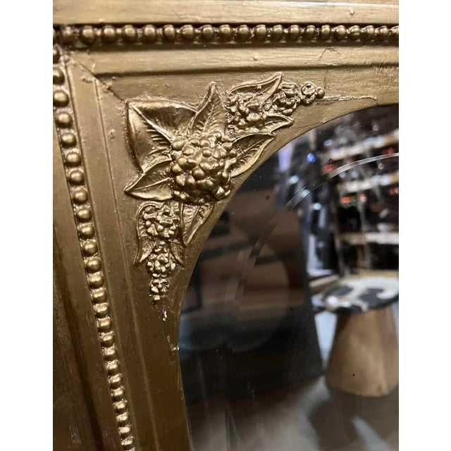 French 1970s Gold Oversized Ornate French Beveled Mirror For Sale - Image 3 of 7