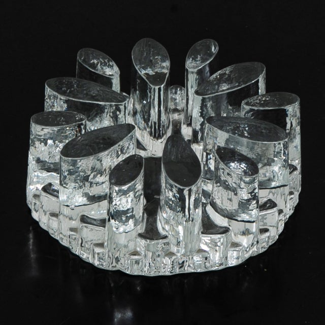 Transparent 1960s Mid Century Modern Art Crystal Glass Bel Mondo Clear Textured Holder Shutte West For Sale - Image 8 of 12