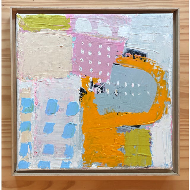 Acrylic on canvas, 12 x 12 x .75. Edges painted pale gray, back wired (as shown), ready to hang. Signed on the back so can...