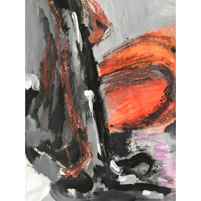 1960s Gloria Dudfield Mixed Media "Figurative in Purple" For Sale - Image 5 of 7