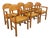 Vintage Scandinavian Armchairs in Pine by Rainer Daumiller, 1960s, Set of 6 For Sale