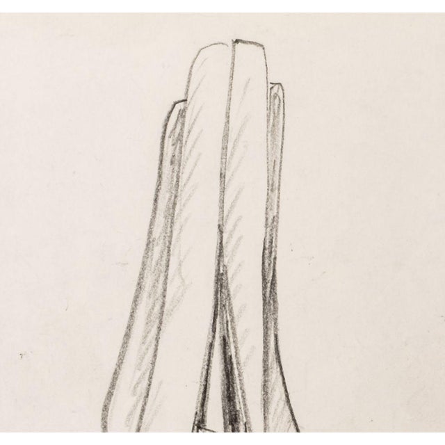 Seymour Lipton (American, 1903-1986), Abstract Expressionist Sculpture Study Sketch, Oil Crayon on Paper, 1968, signed and...