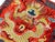 Textile Asian Square Red Golden Dragon Bats Yu Ri Edge Fabric Display Art For Sale - Image 7 of 7