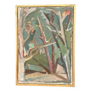 Thure Lindskoog, Forest, 1960s, Oil Painting on Canvas, Framed For Sale