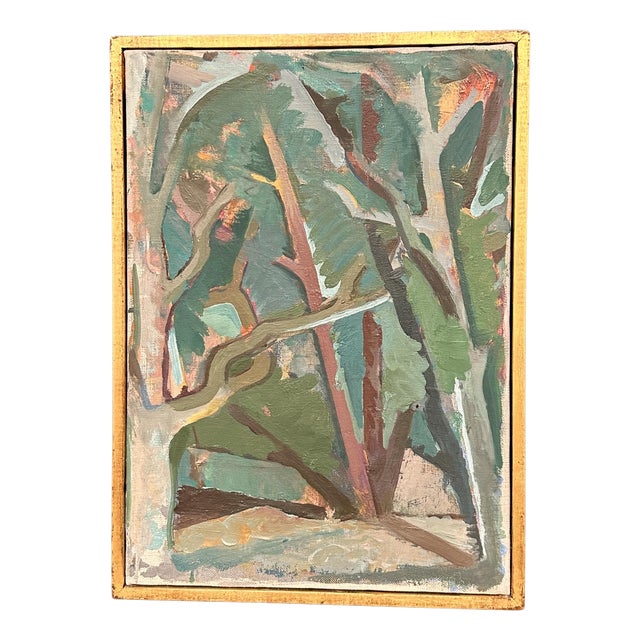 Thure Lindskoog, Forest, 1960s, Oil Painting on Canvas, Framed For Sale