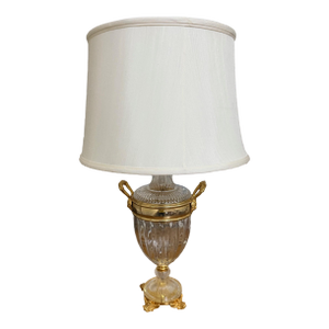Crystal and Brass Table Lamp in Neoclassical Style — 1990s