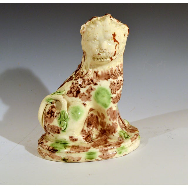 Traditional English Creamware Pottery Model of a Seated Lion, With a Whieldon-Type Tortoise-Shell Glaze, Circa 1765-85 For Sale - Image 3 of 12