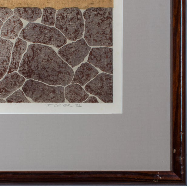 Blue 1980s Ted Colyer “November” Woodblock Print For Sale - Image 8 of 9