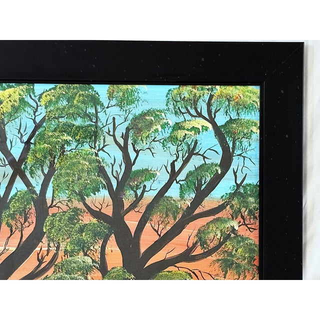 Original Signed and Framed Primitive Outsider Art Acrylic Painting on Canvas For Sale - Image 9 of 12