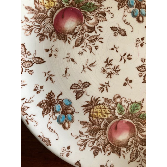 1950's Nasco Hand Painted Fruit Serving Plate For Sale - Image 4 of 8