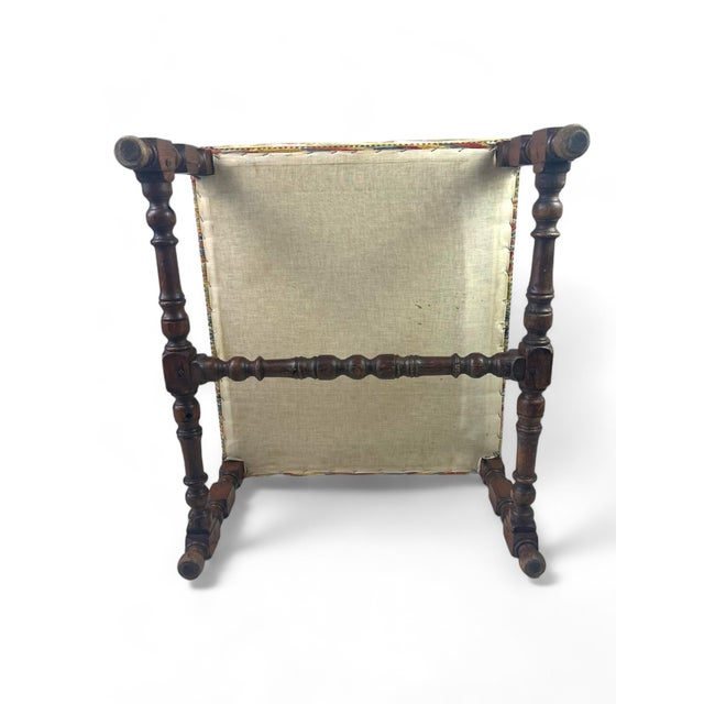 Louis XIII French Velvet Ottoman, France For Sale - Image 12 of 18