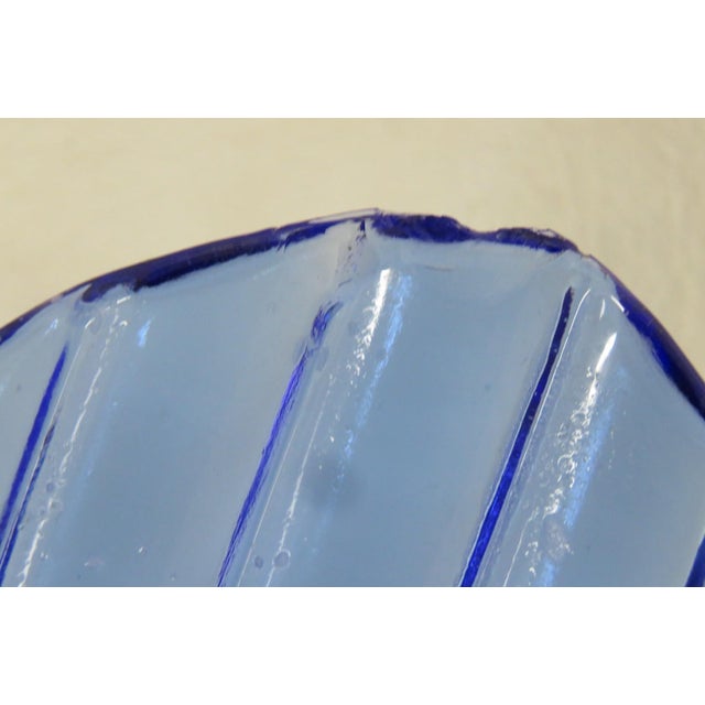 Blue Hazel Atlas Cobalt Blue Angel Fish Bowl Depression Glass Ashtray Dish 4888b For Sale - Image 8 of 12