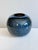 Studio Ceramic Spherical Vase with Blue Flowing Glaze, Germany, 1970s For Sale - Image 6 of 15