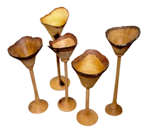 Hand-Turned Wood Cups by Paul Maurer- Set of 5