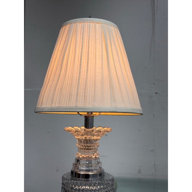 Mid 20th Century Cut Crystal Table Lamp, Vintage For Sale - Image 11 of 12