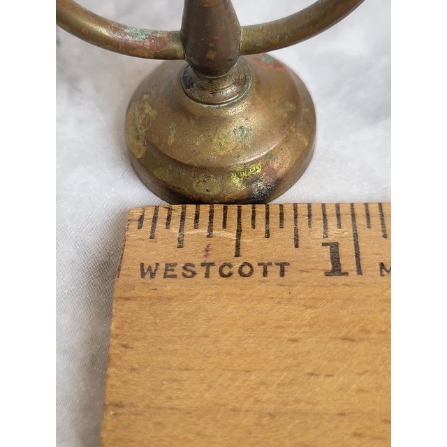 1980s Miniature Brass 3-Arm Candelabra Dollhouse Furniture For Sale - Image 9 of 9
